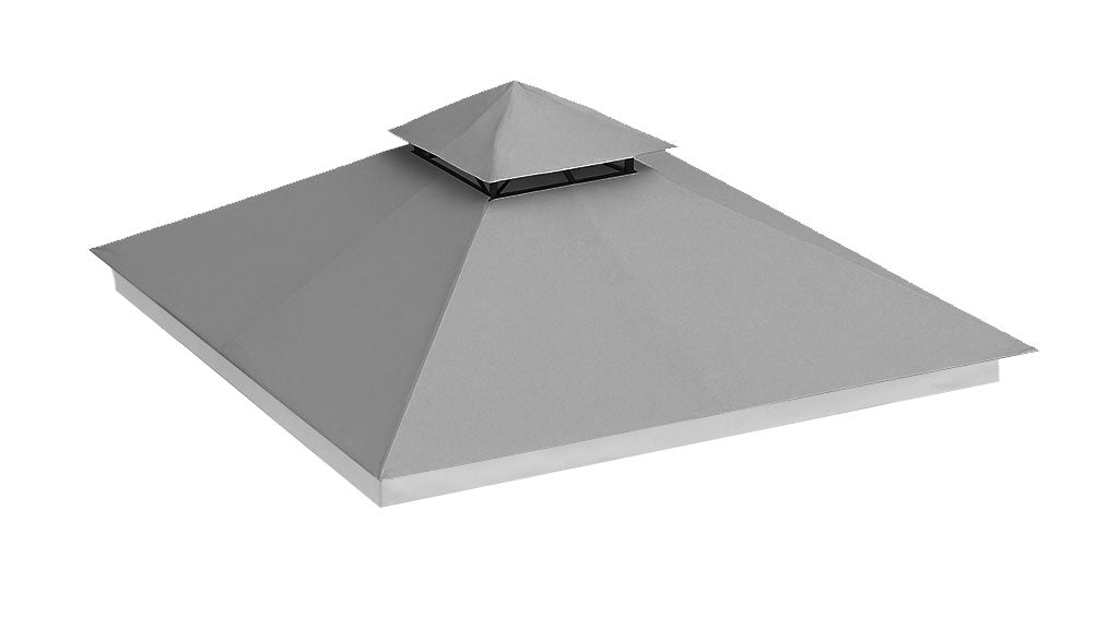 Replacement Roof for Garden Pavilion 3x3 m Waterproof with Ventilation Opening Grey MultiGarden