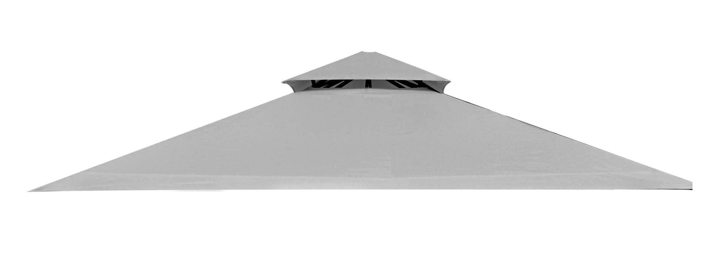 Replacement Roof for Garden Pavilion 3x3 m Waterproof with Ventilation Opening Grey MultiGarden