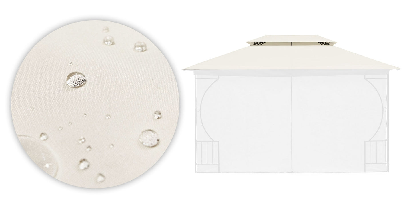 Replacement Roof for Garden Pavilion 3x4 m Waterproof with Ventilation Opening Beige MultiGarden
