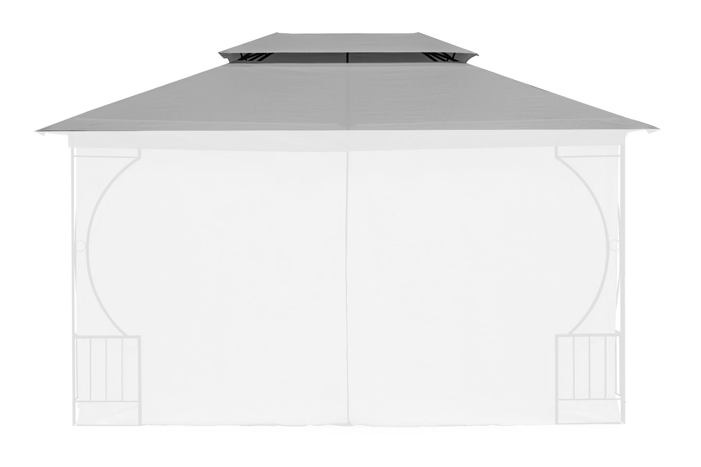 Replacement Roof for Garden Pavilion 3x4 m Waterproof with Ventilation Opening Grey MultiGarden