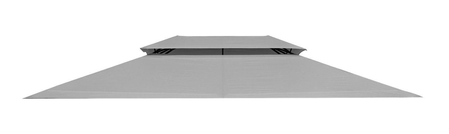 Replacement Roof for Garden Pavilion 3x4 m Waterproof with Ventilation Opening Grey MultiGarden
