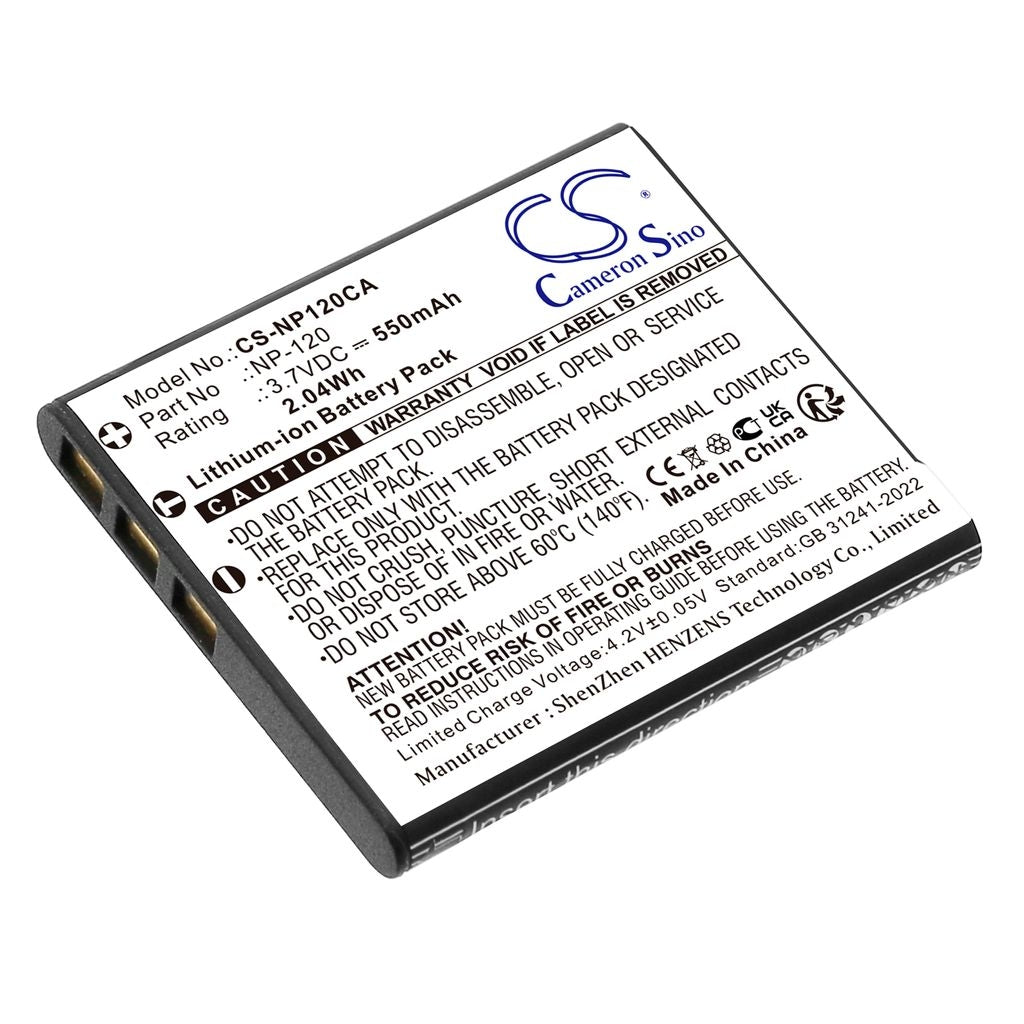 Replacement battery for Casio NP-120