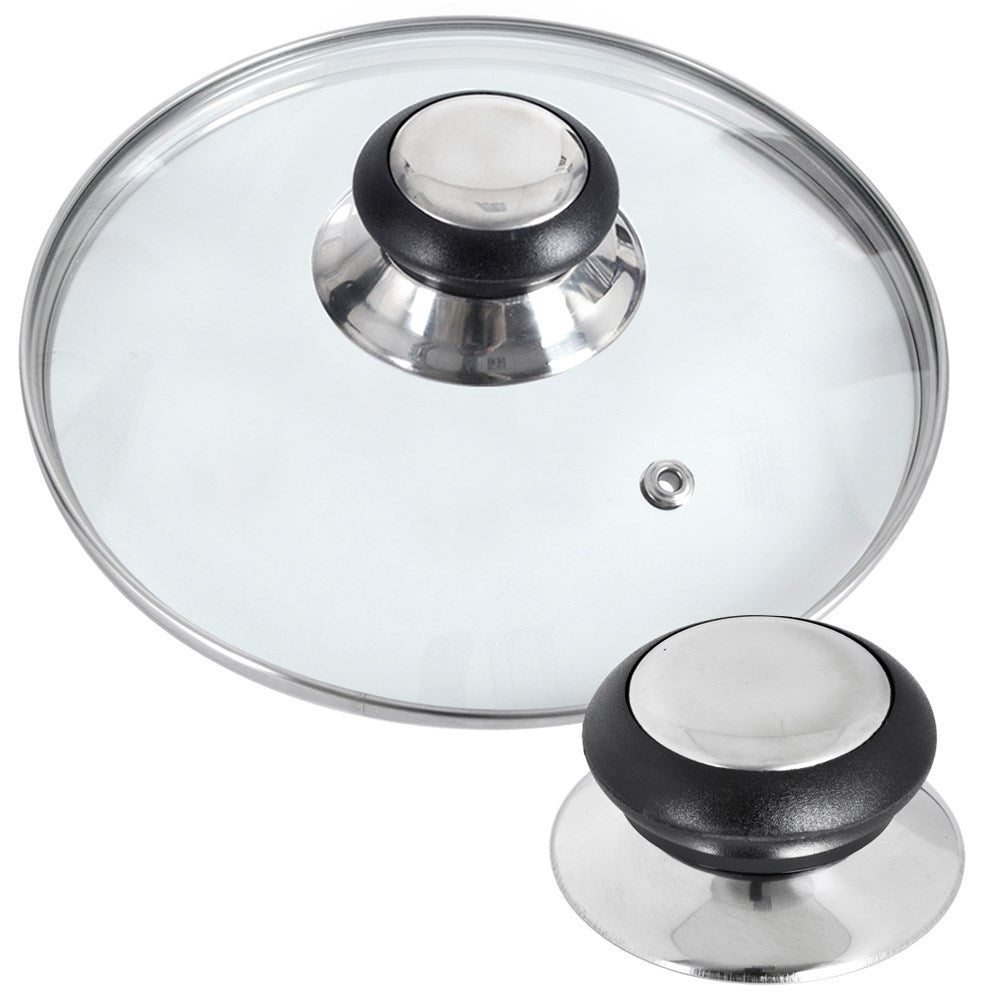 Replacement knobs for lids, stainless steel and plastic, 14-30 cm