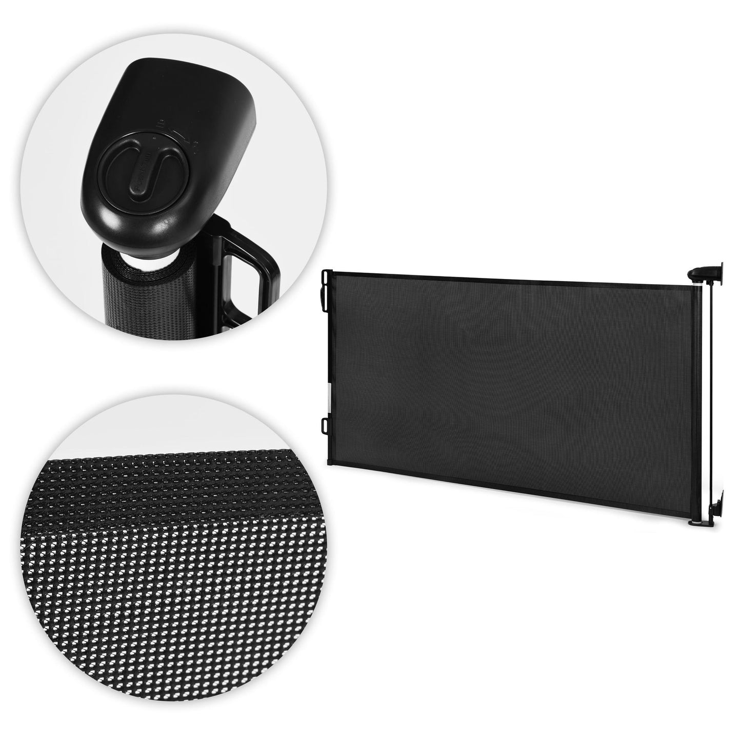 Retractable Safety Gate for Stairs & Doors, 160 cm, Black