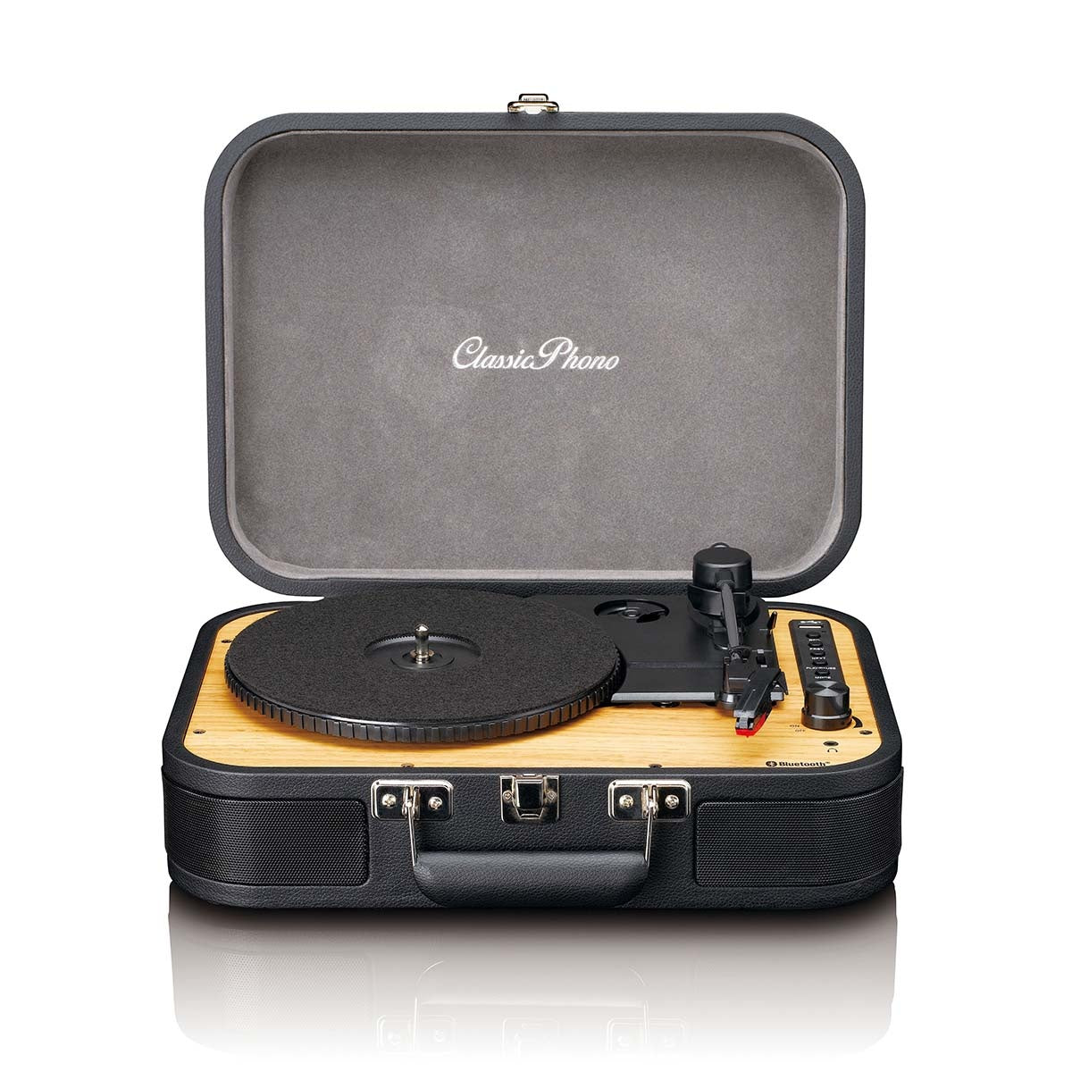 Retro Bluetooth® Turntable with Built-in Speakers Black