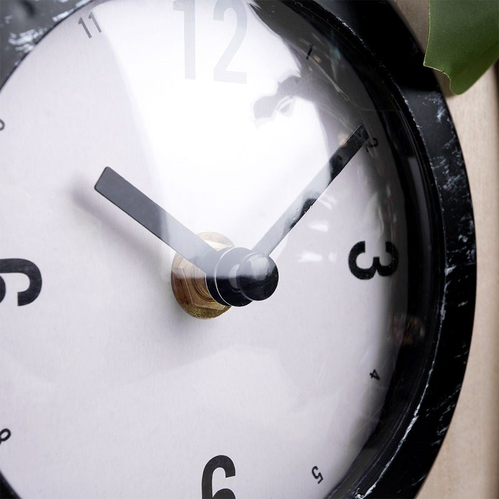 Retro Clock Radio in Black Metal and MDF for Desk/Table