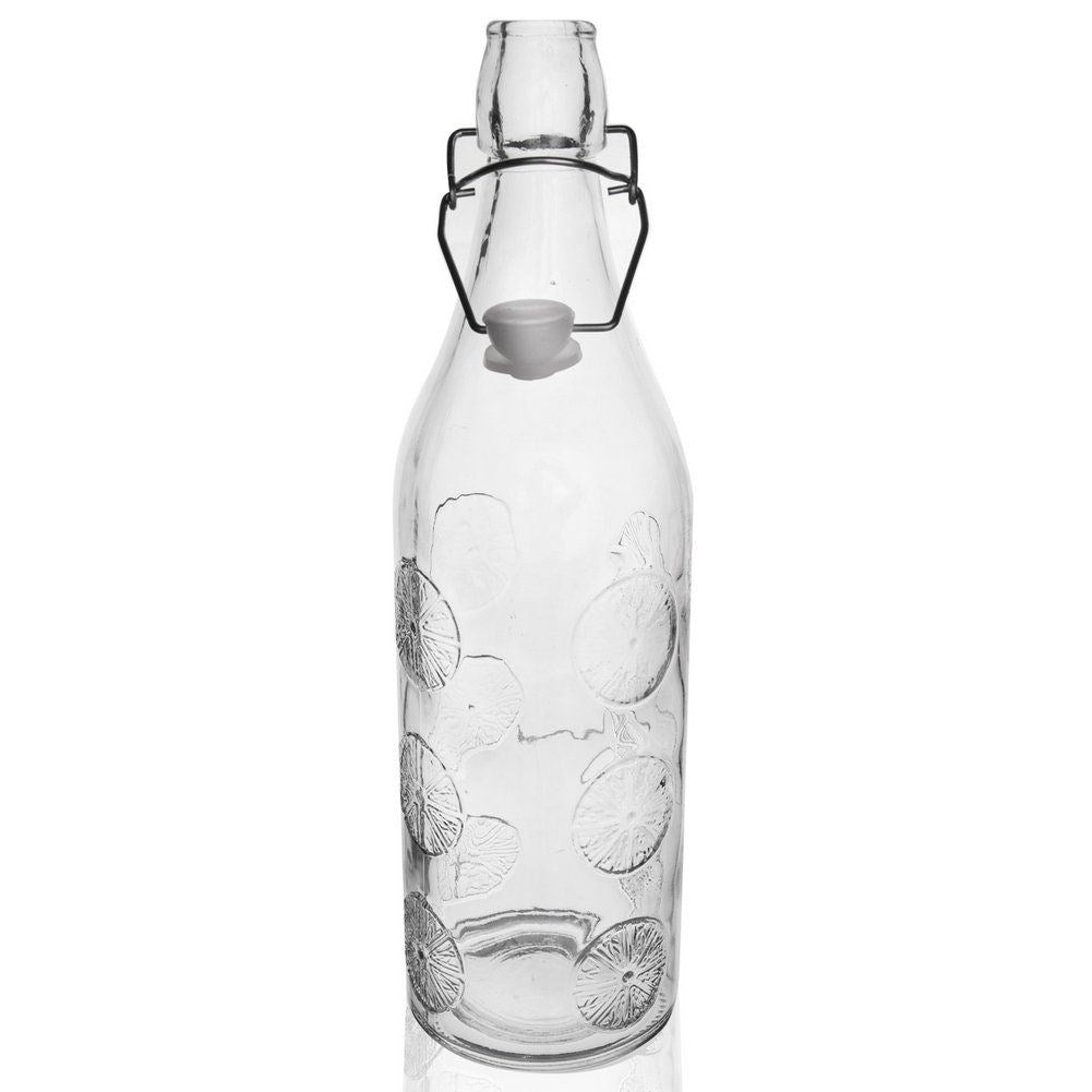 Retro Glass Bottle with Tight-fitting Clamp Lid