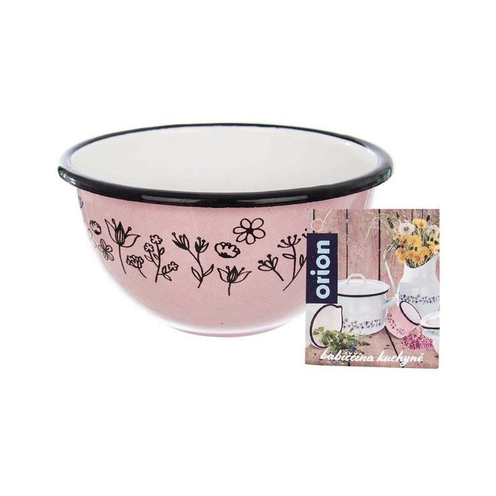 Retro enamel bowl for soup, salad, snacks and fruit