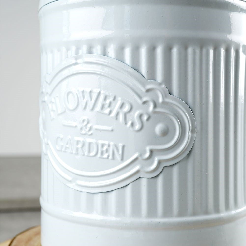 Retro light gray metal jug - stylish decoration