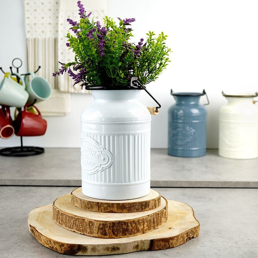 Retro light gray metal jug - stylish decoration