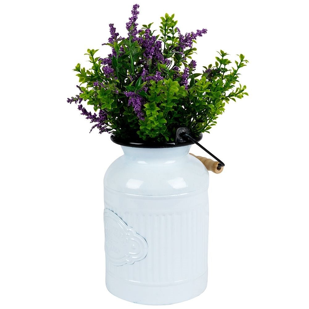 Retro light gray metal jug - stylish decoration