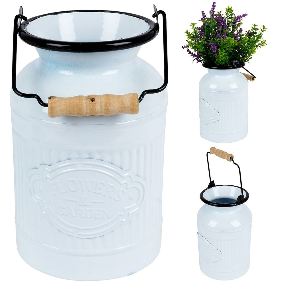 Retro light gray metal jug - stylish decoration