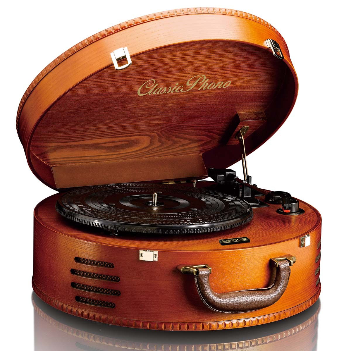 Retro turntable with 2 Built-in Speakers Brown