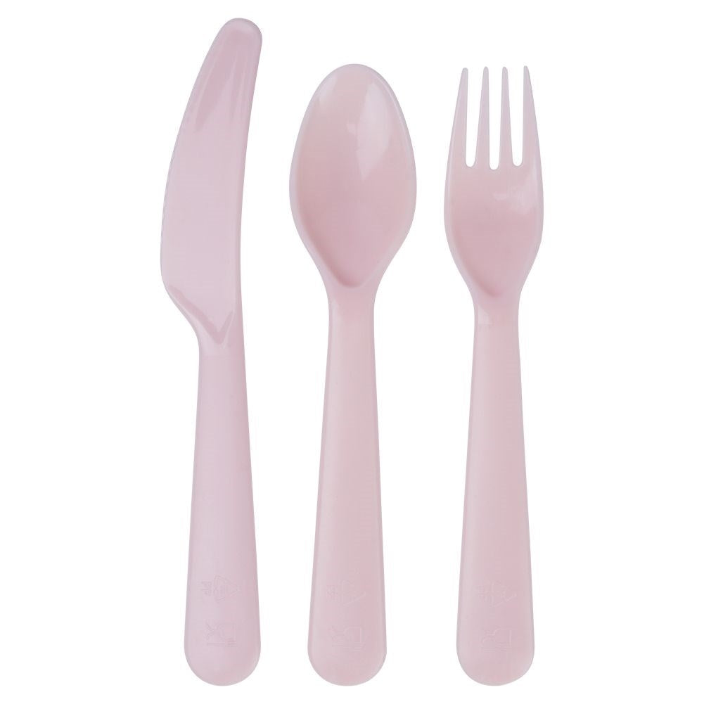 Reusable 18-piece cutlery set in pastel colors for children