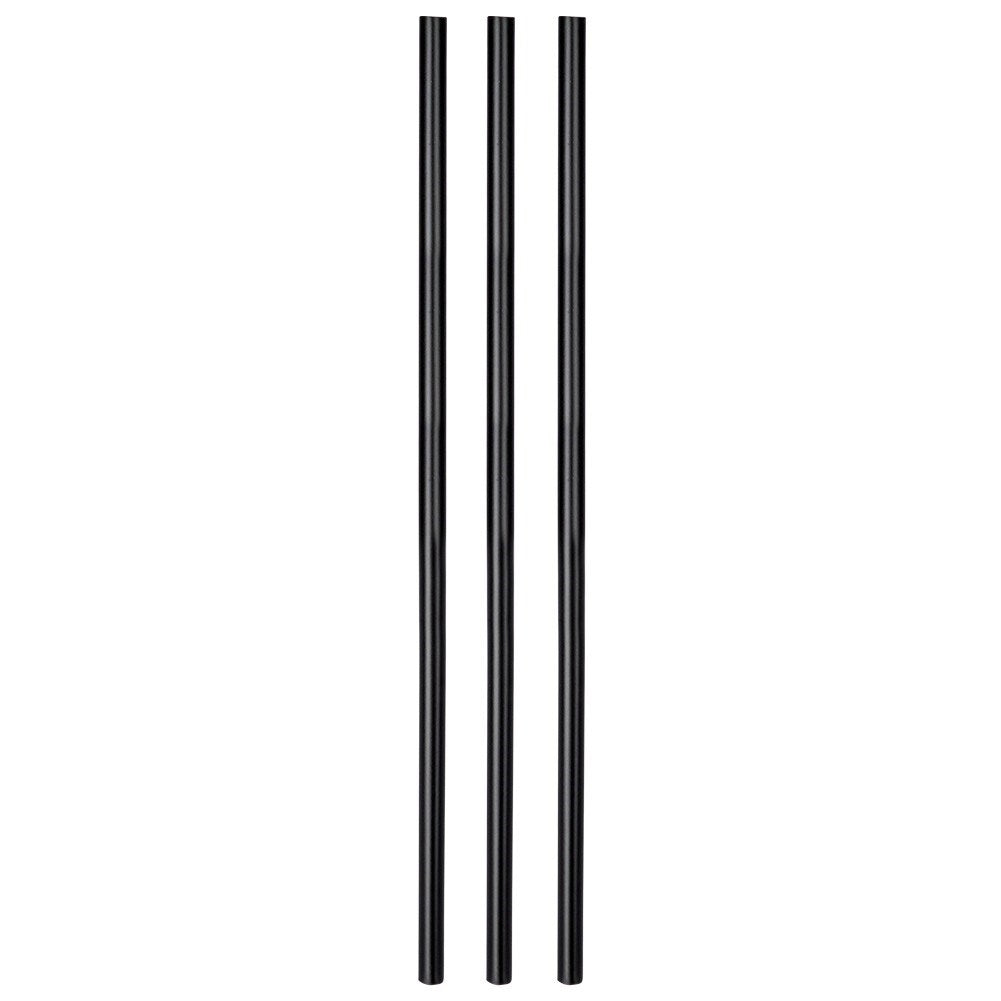 Reusable Black Polypropylene Straws, 50-pack