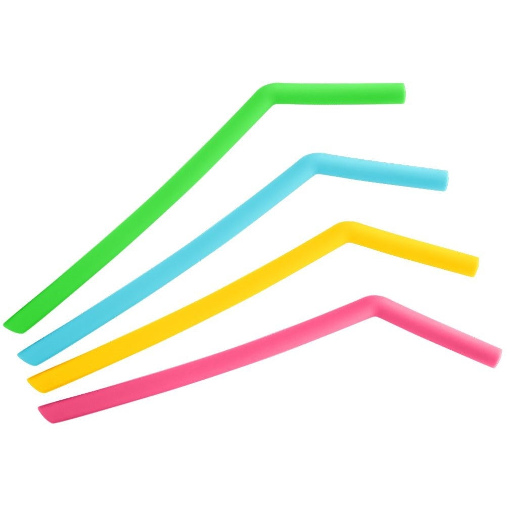 Reusable Silicone Straws with Cleaning Brush