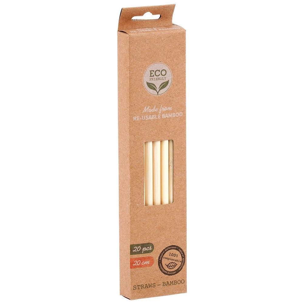 Reusable bamboo drinking straws 20 cm 20 pcs.
