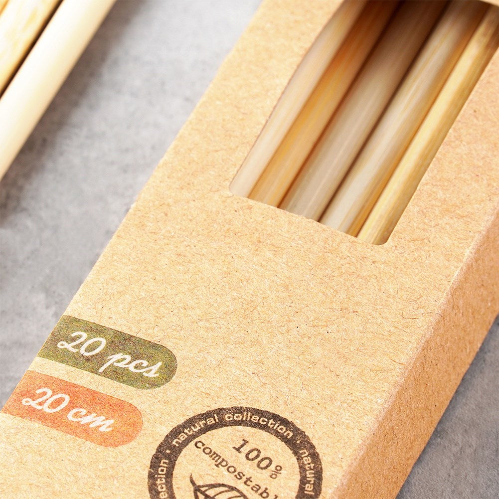 Reusable bamboo drinking straws 20 cm 20 pcs.