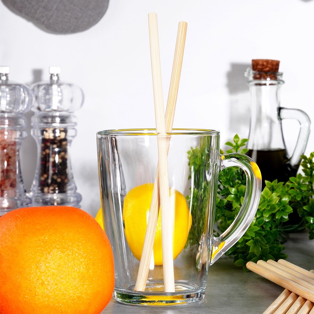 Reusable bamboo drinking straws 20 cm 20 pcs.