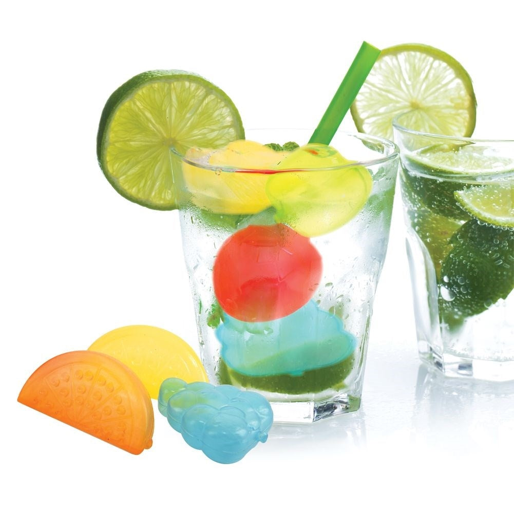 Reusable fruit-shaped ice cubes for cold drinks