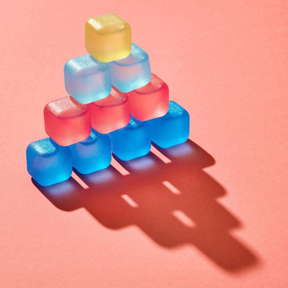 Reusable ice cubes in cube shape for cooling drinks