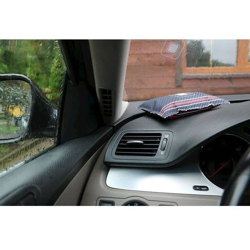 Reusable moisture absorbent pad for the car
