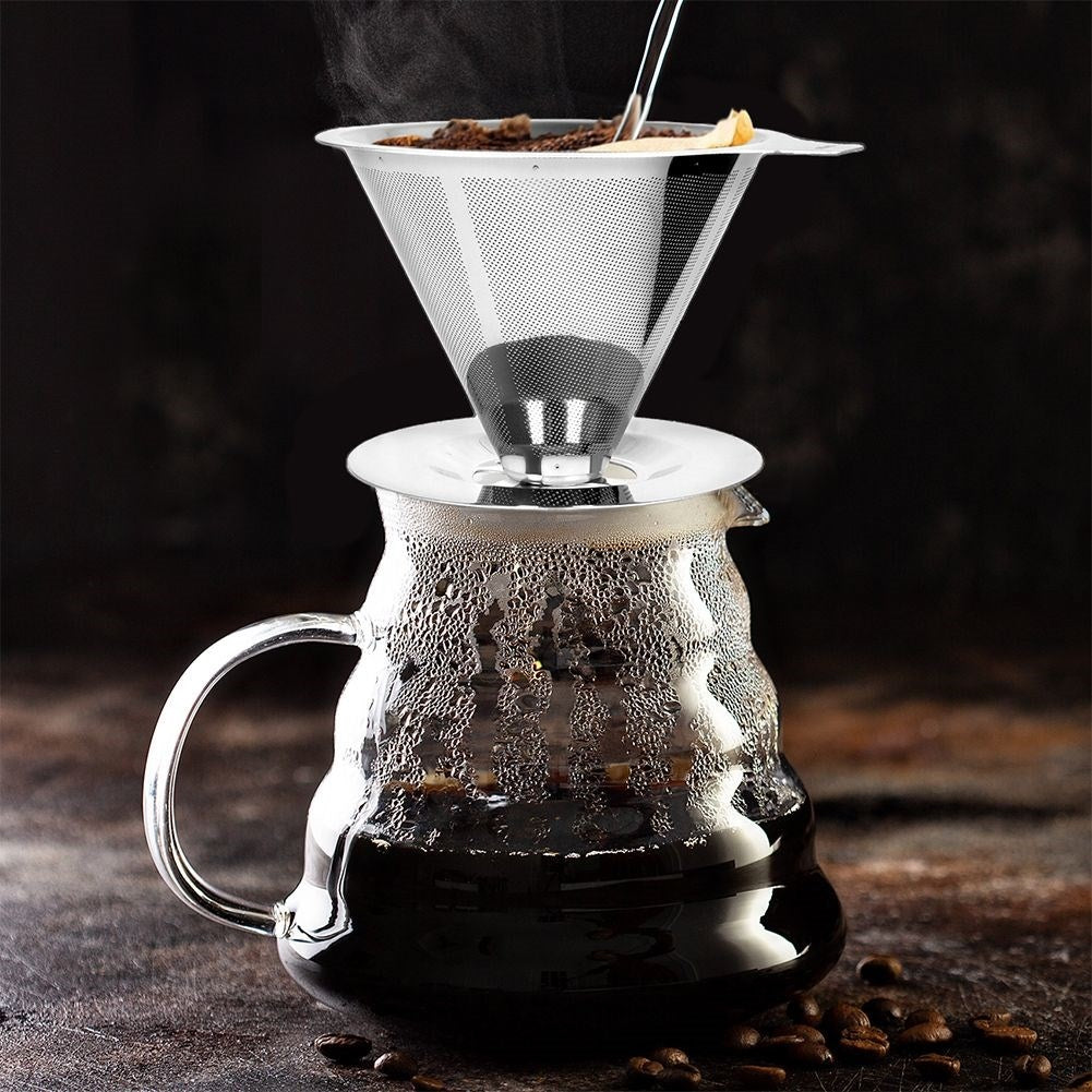 Reusable stainless steel coffee filter for clean brewing