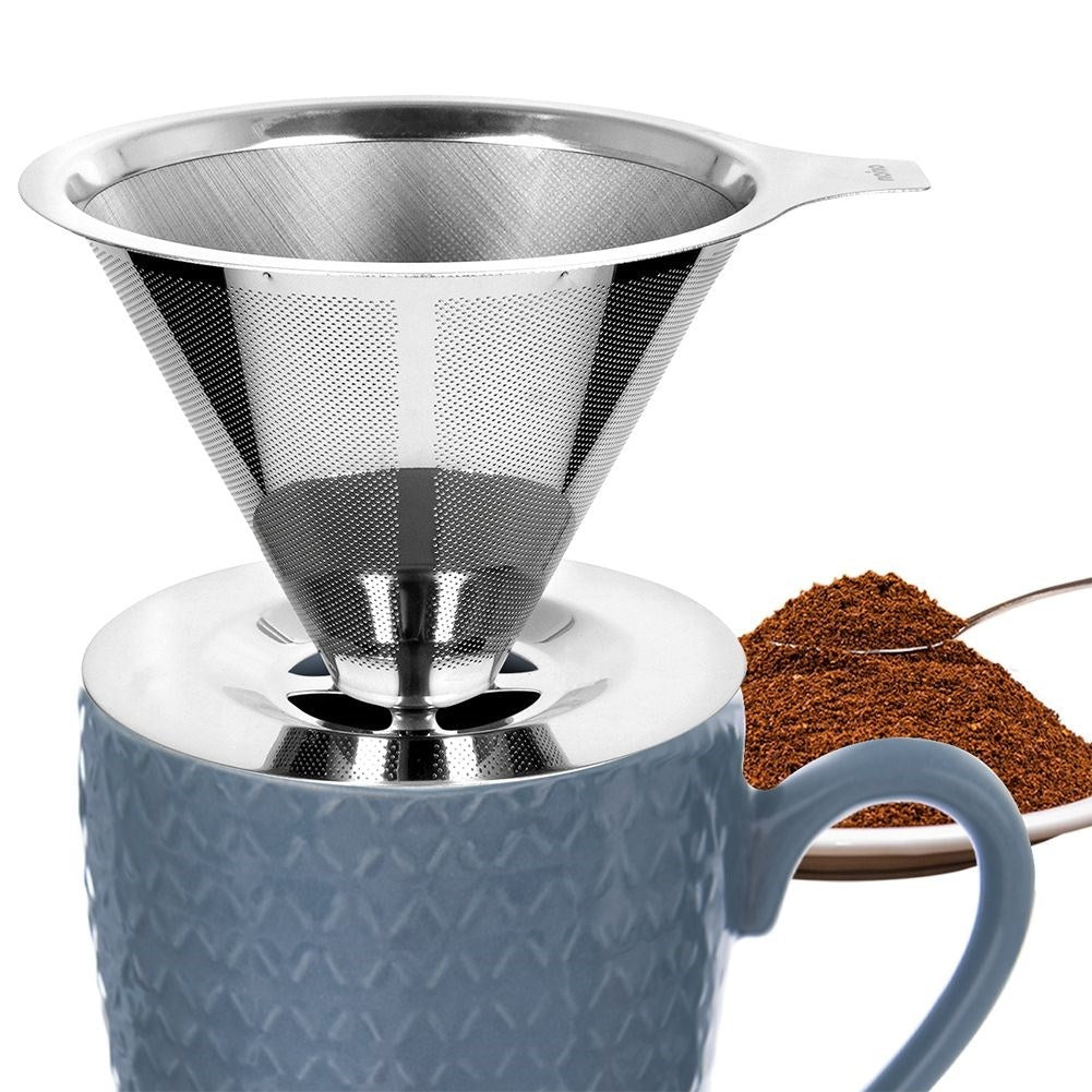 Reusable stainless steel coffee filter for clean brewing