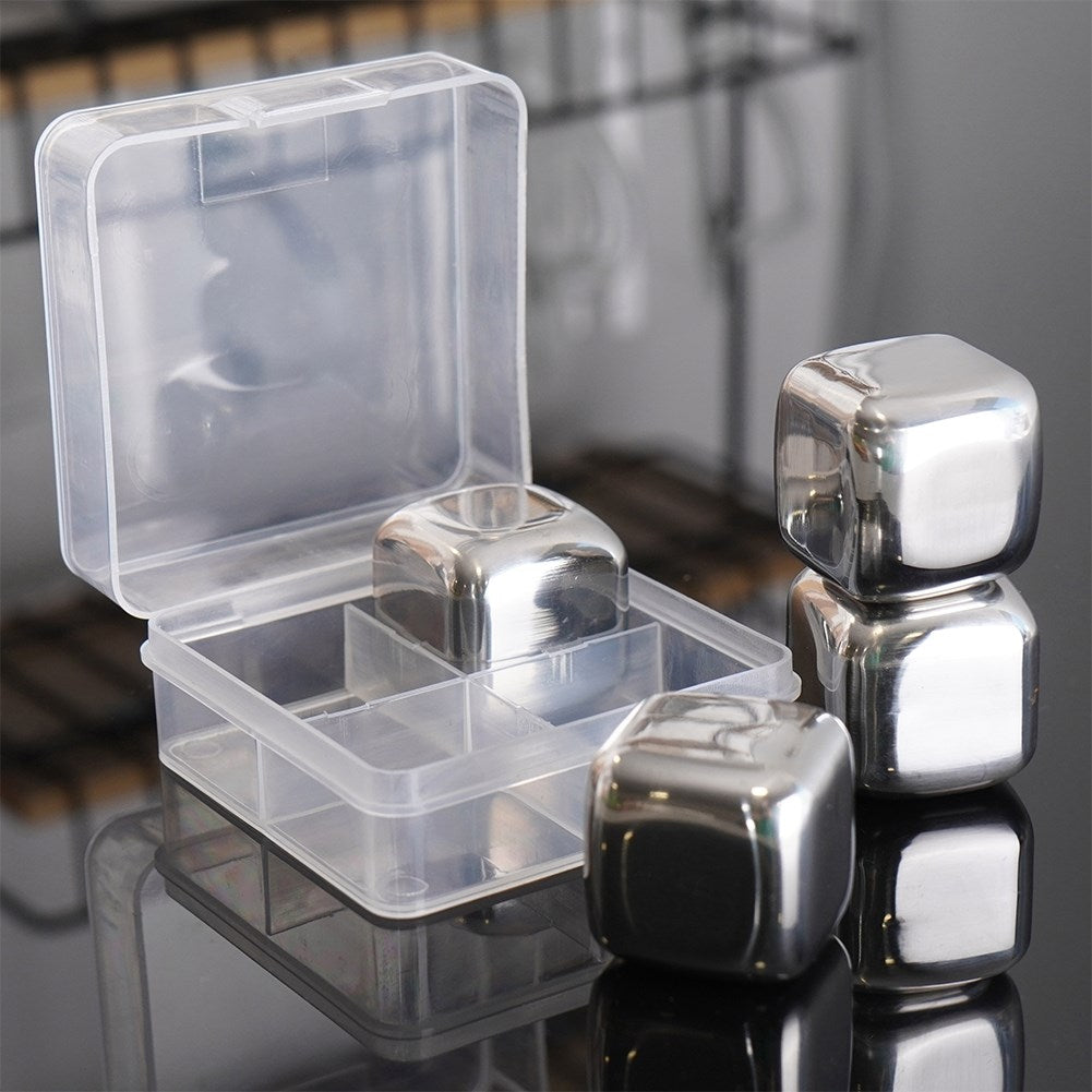 Reusable steel ice cubes 4 pcs.