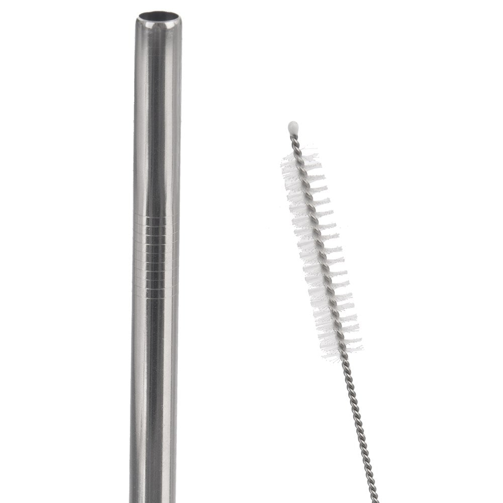 Reusable steel straws with cleaning brush - 4-pack