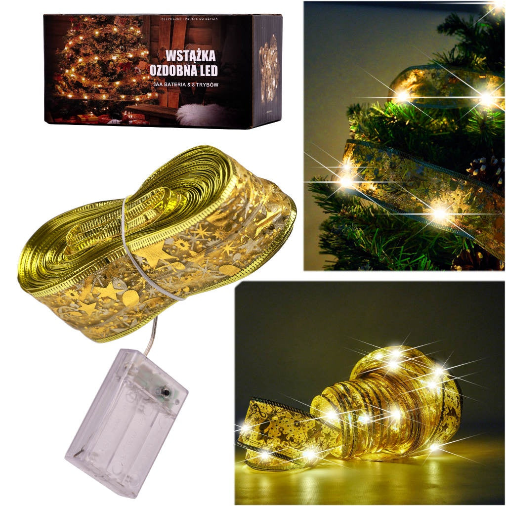 Ribbon decorative LED strip 10m 100LED Christmas tree lights Christmas decoration warm white with batteries