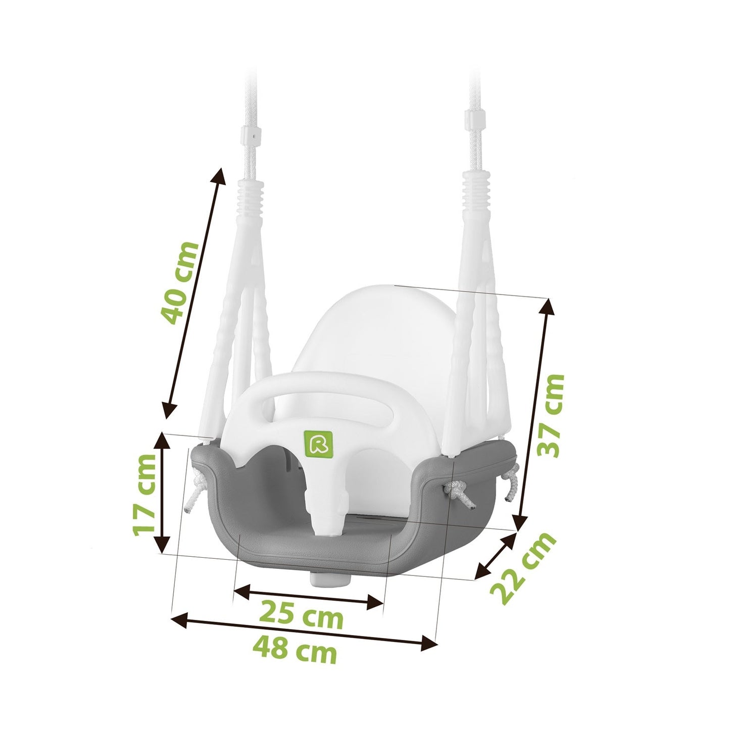 Ricokids 3in1 bucket swing gray and white