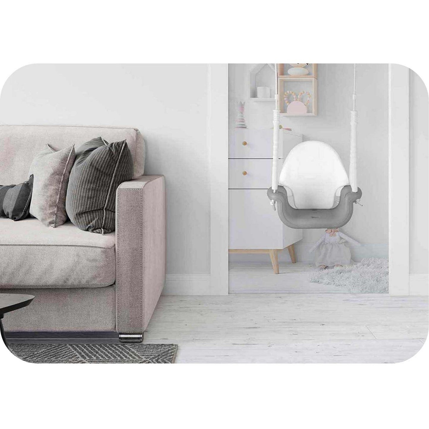 Ricokids 3in1 bucket swing gray and white
