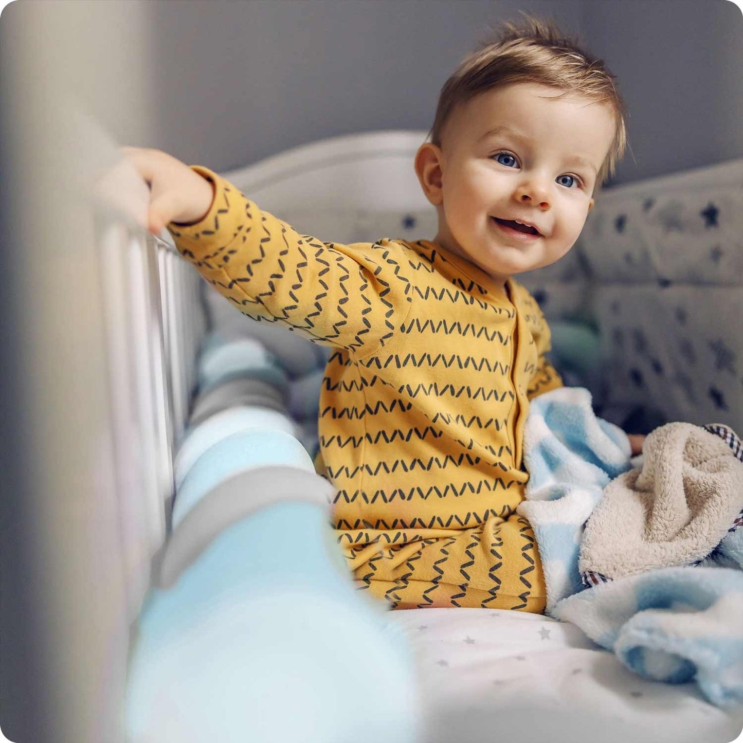 Ricokids 3m crib wrap - blue-gray
