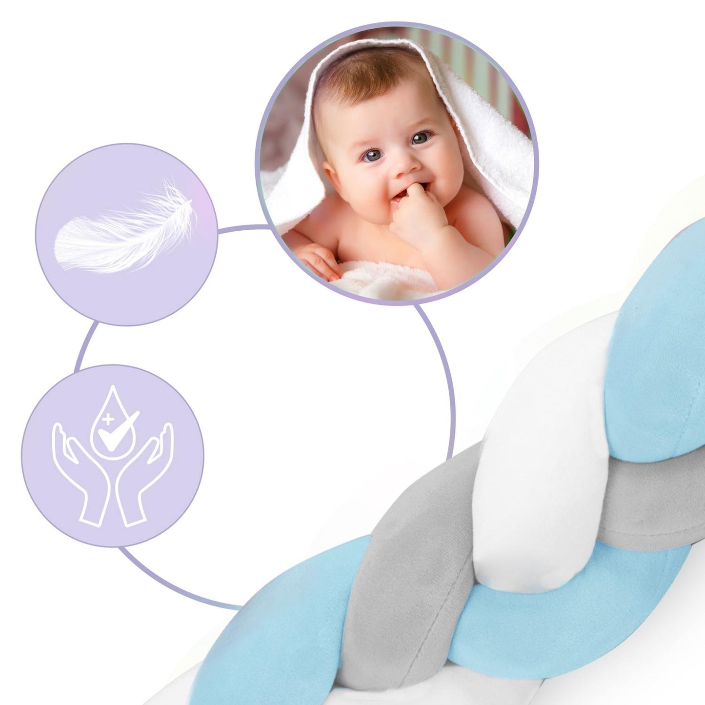 Ricokids 3m crib wrap - blue-gray