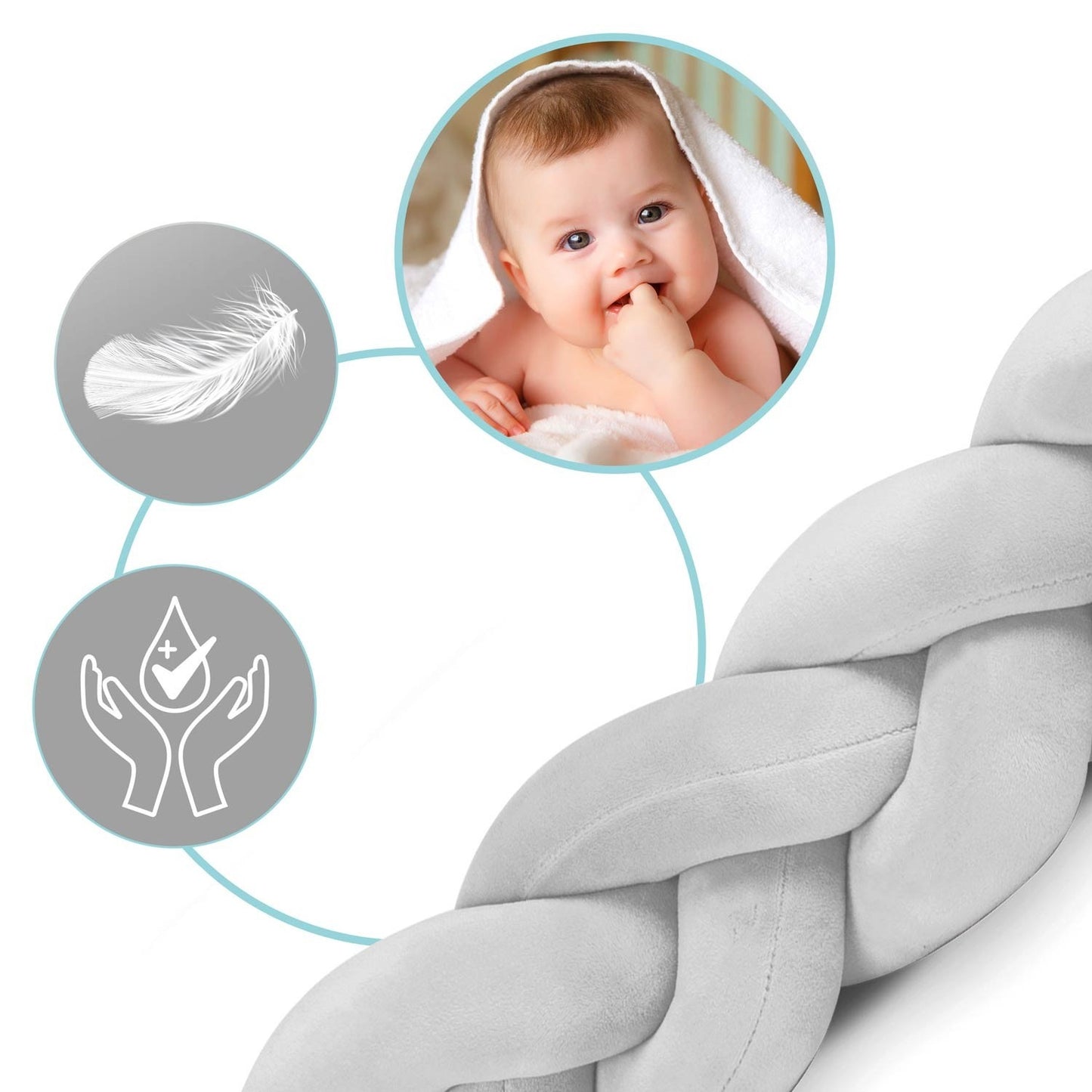 Ricokids 3m crib wrap - gray