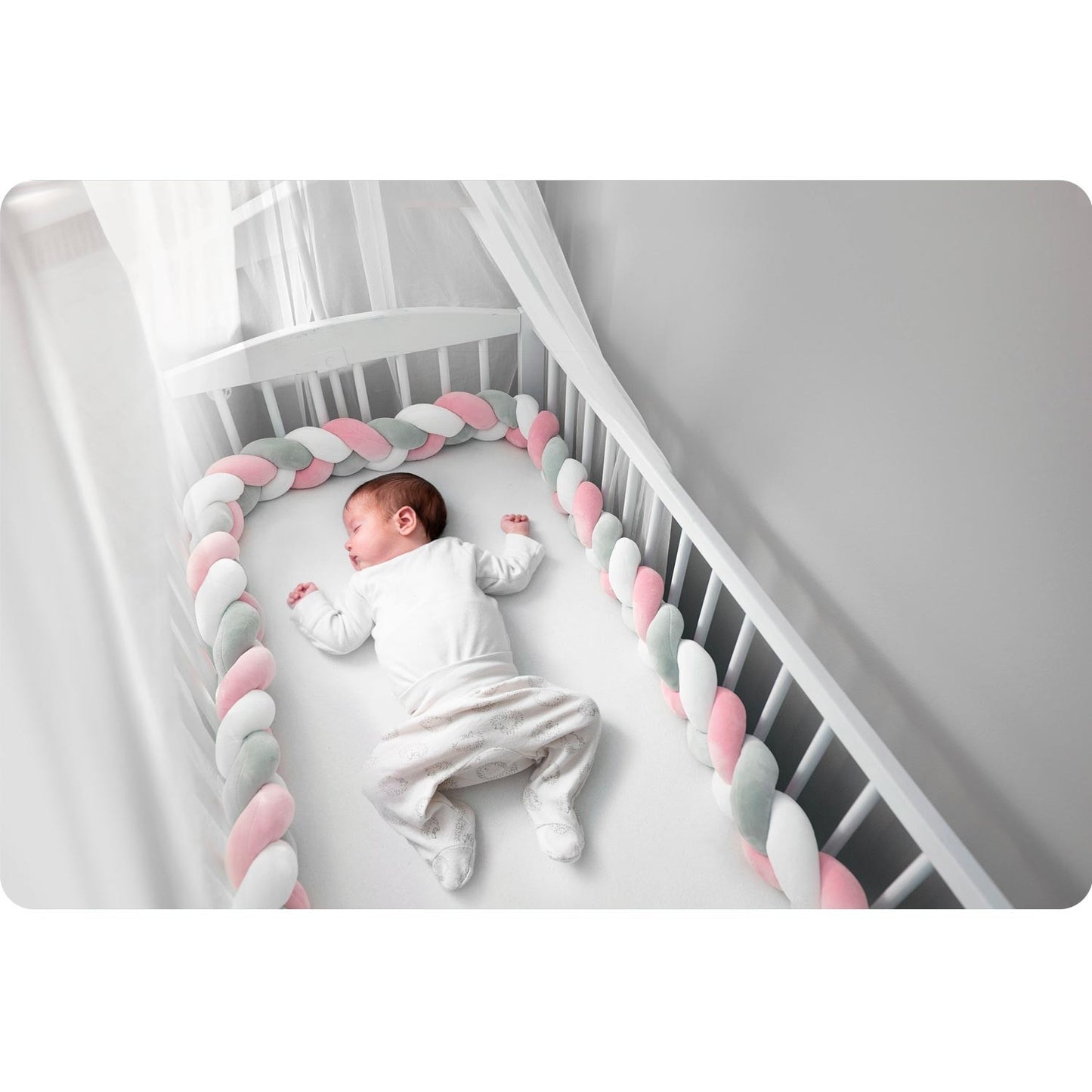 Ricokids 3m crib wrap - pink-gray
