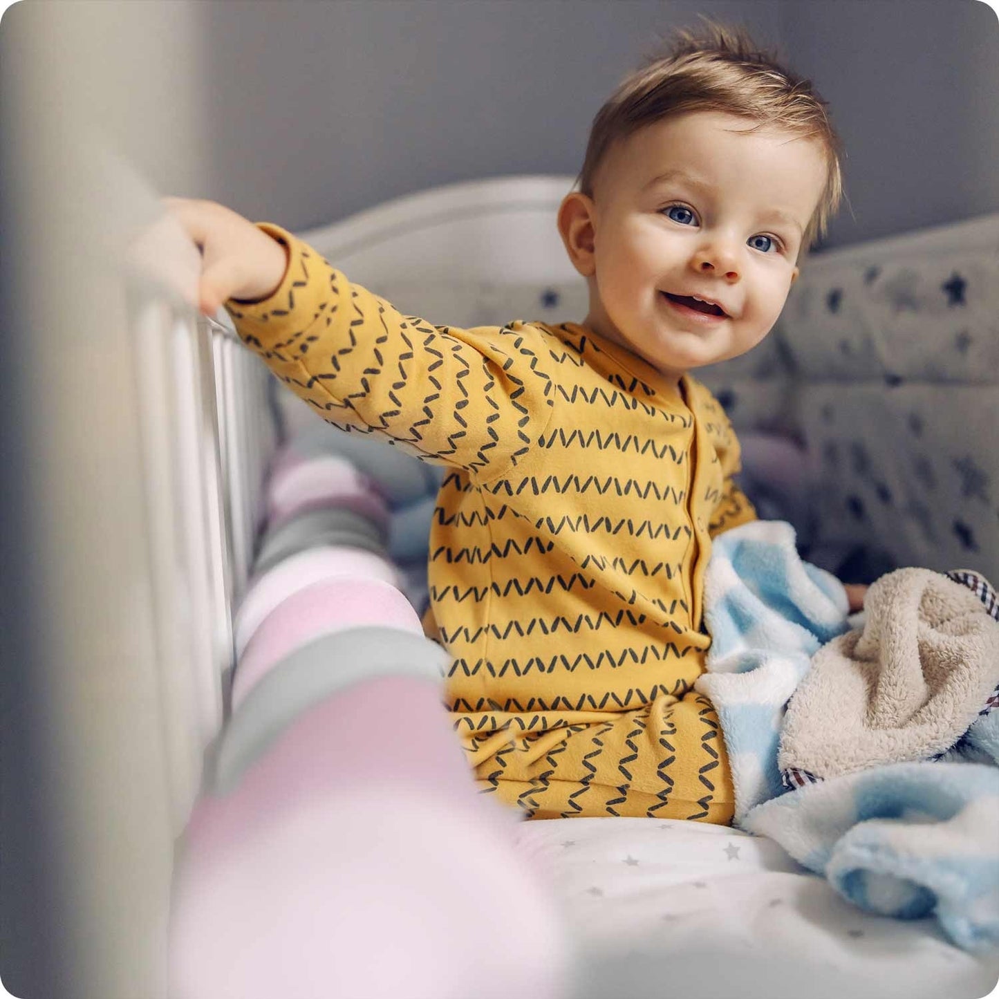 Ricokids 3m crib wrap - pink-gray