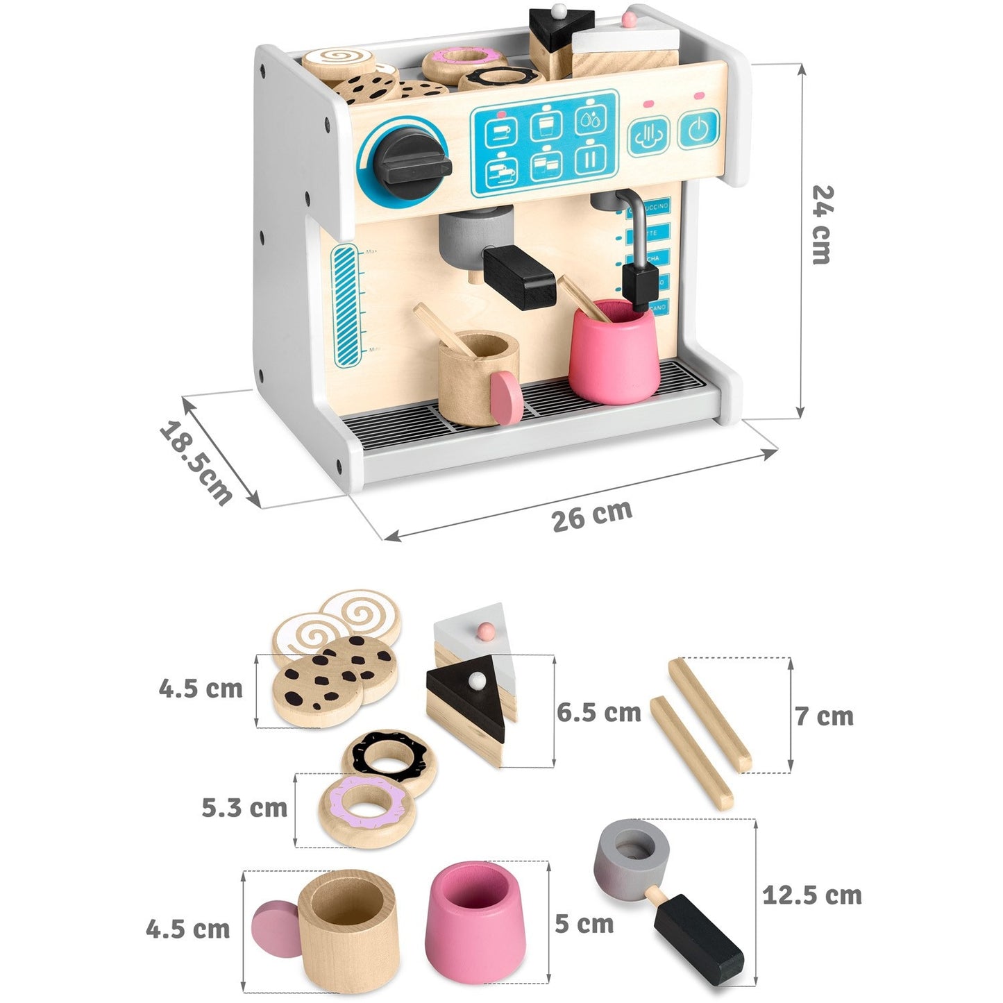 Ricokids 785101 White Coffee Maker with Espresso Function""