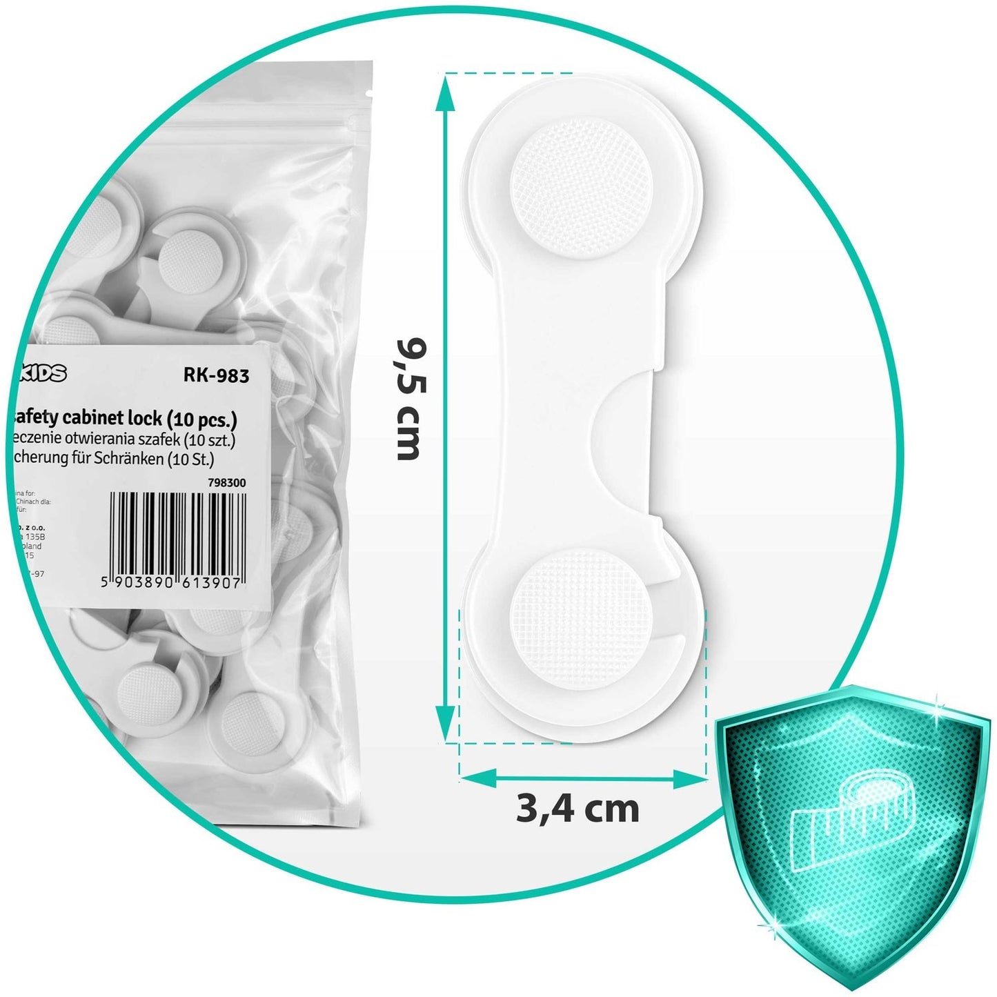 Ricokids 798300 cabinet opening protection 10 pcs white
