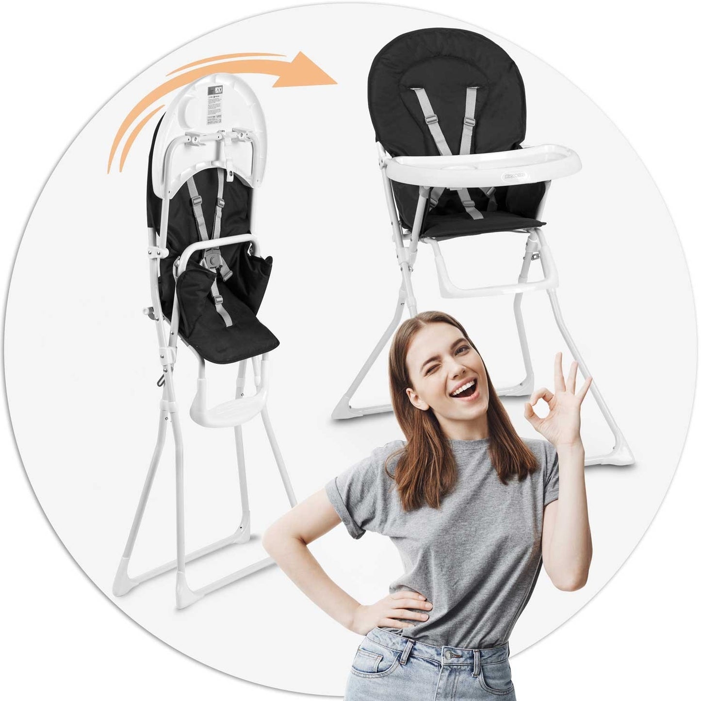 Ricokids FANDO black highchair with table