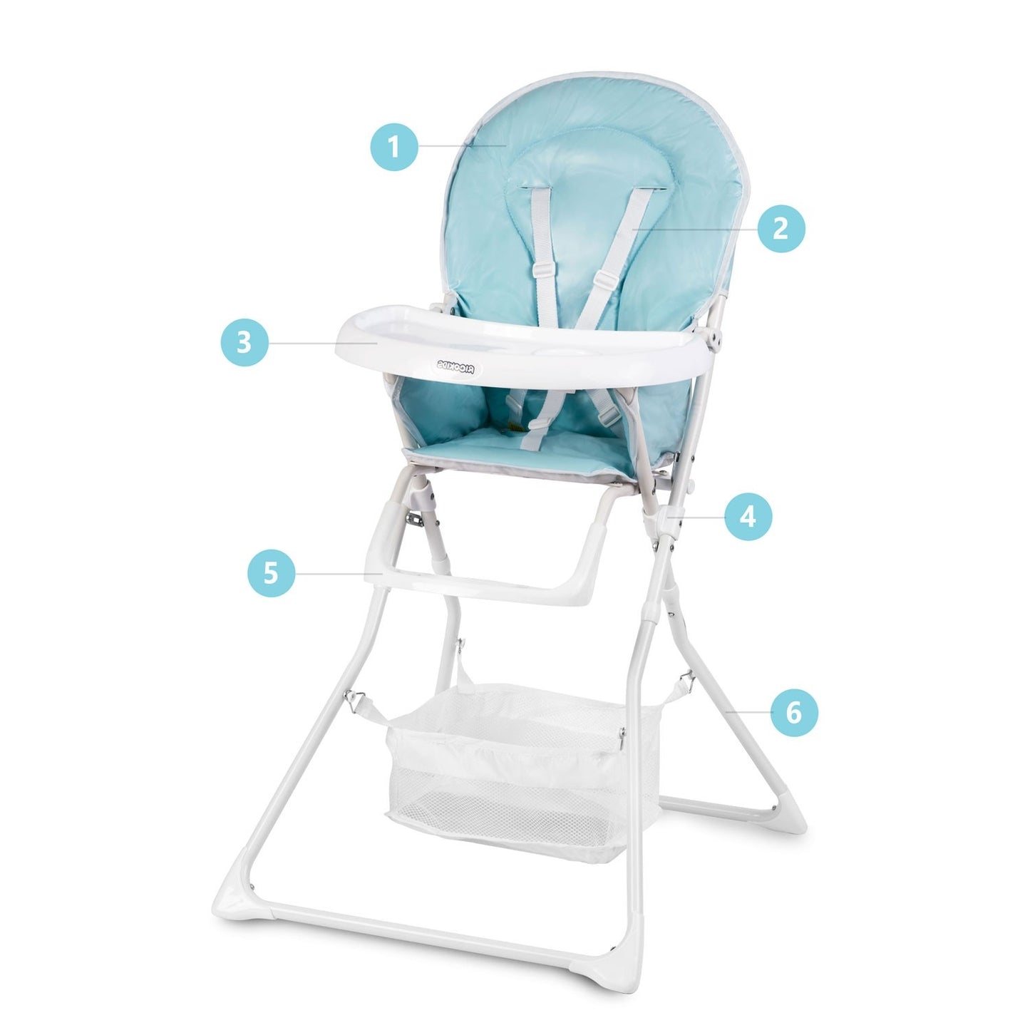 Ricokids FANDO high chair with table, blue + free basket
