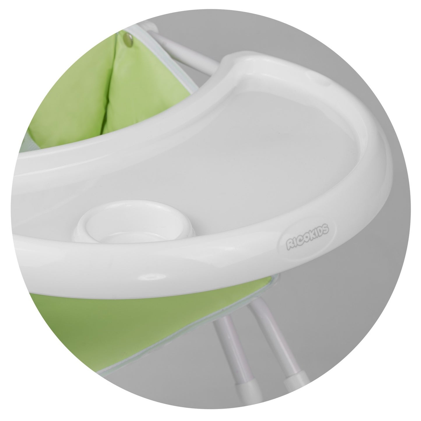Ricokids FANDO high chair with table, green + free basket