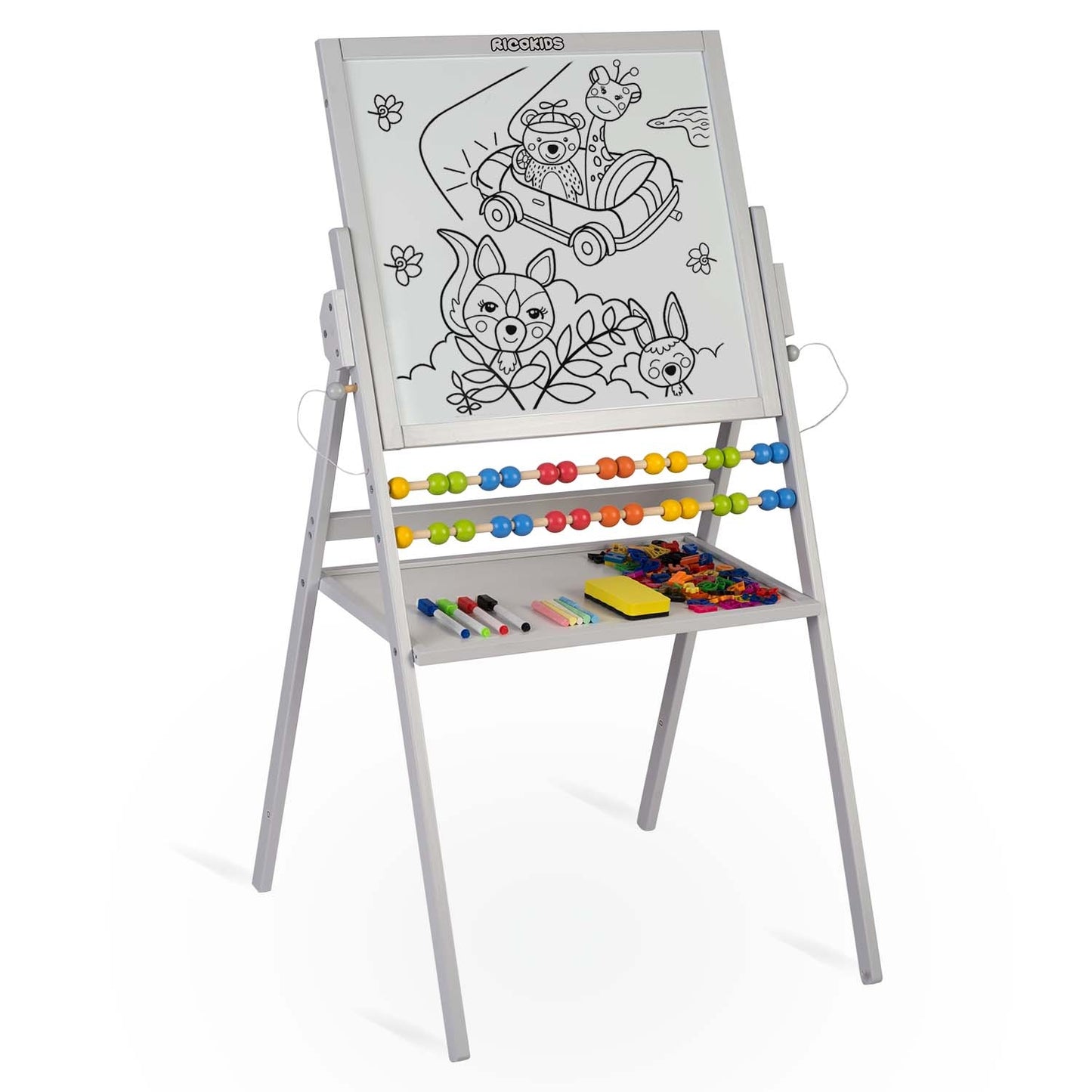 Ricokids Magnetic Rotating Chalkboard - Grey