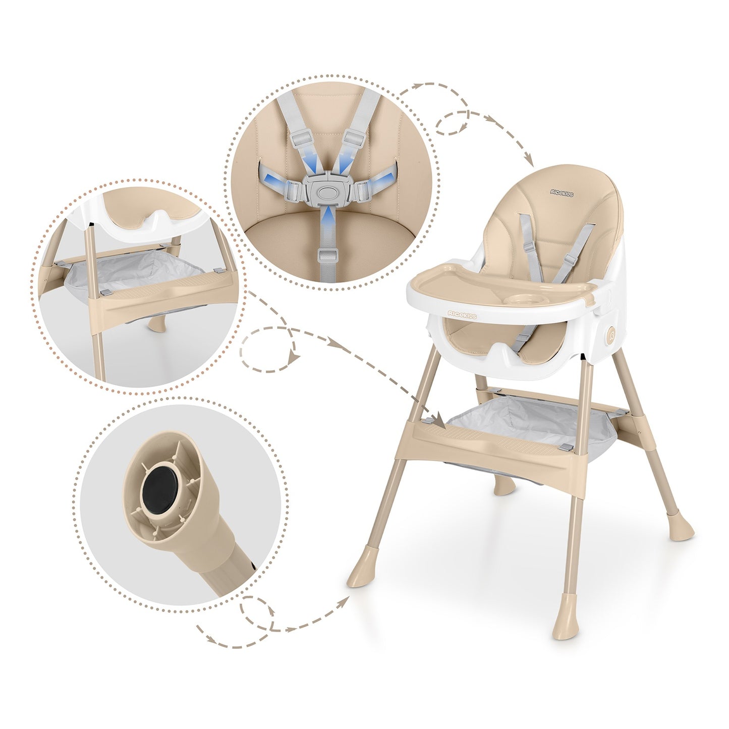 Ricokids Mani Beige Highchair