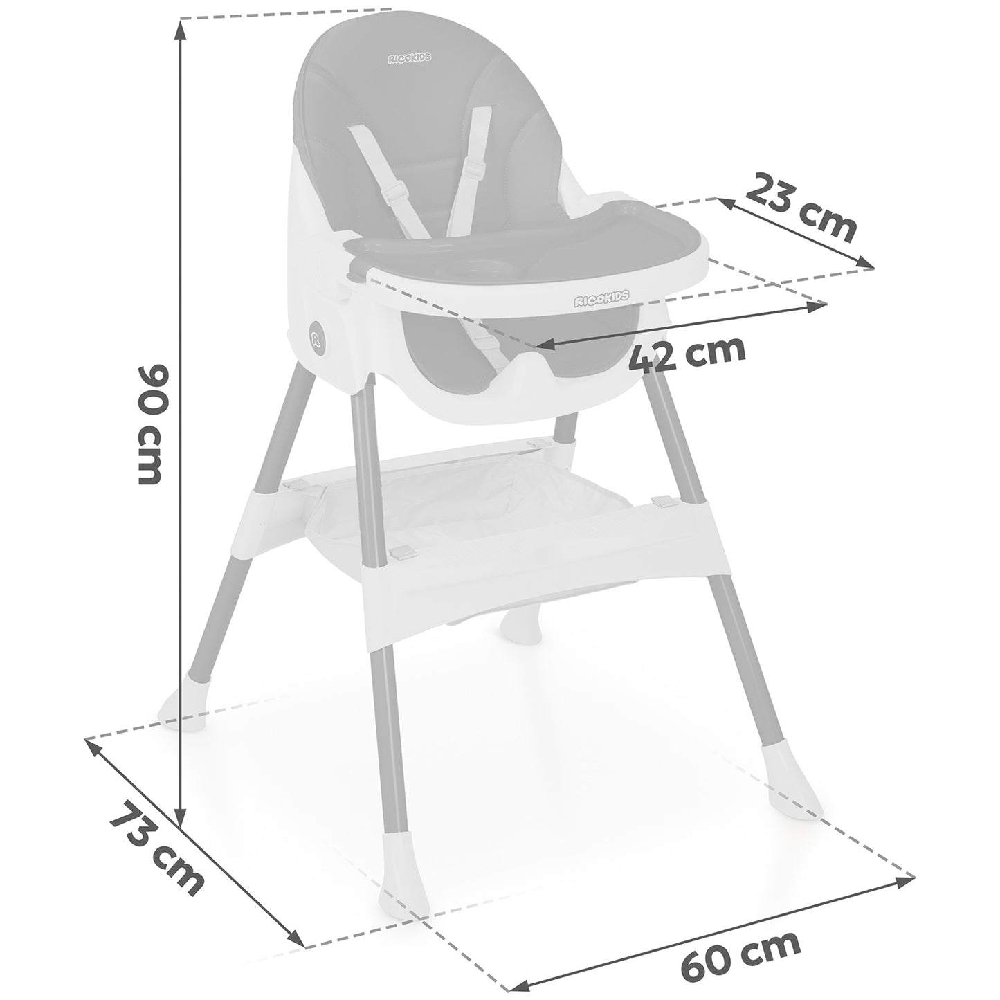Ricokids Mani feeding chair black