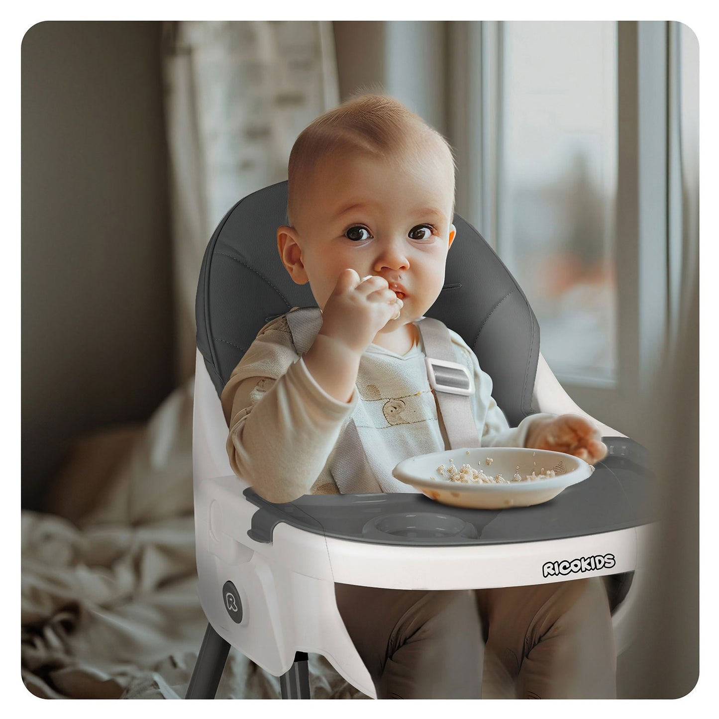 Ricokids Mani feeding chair gray