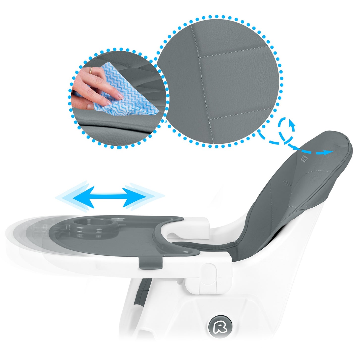 Ricokids Mani feeding chair gray