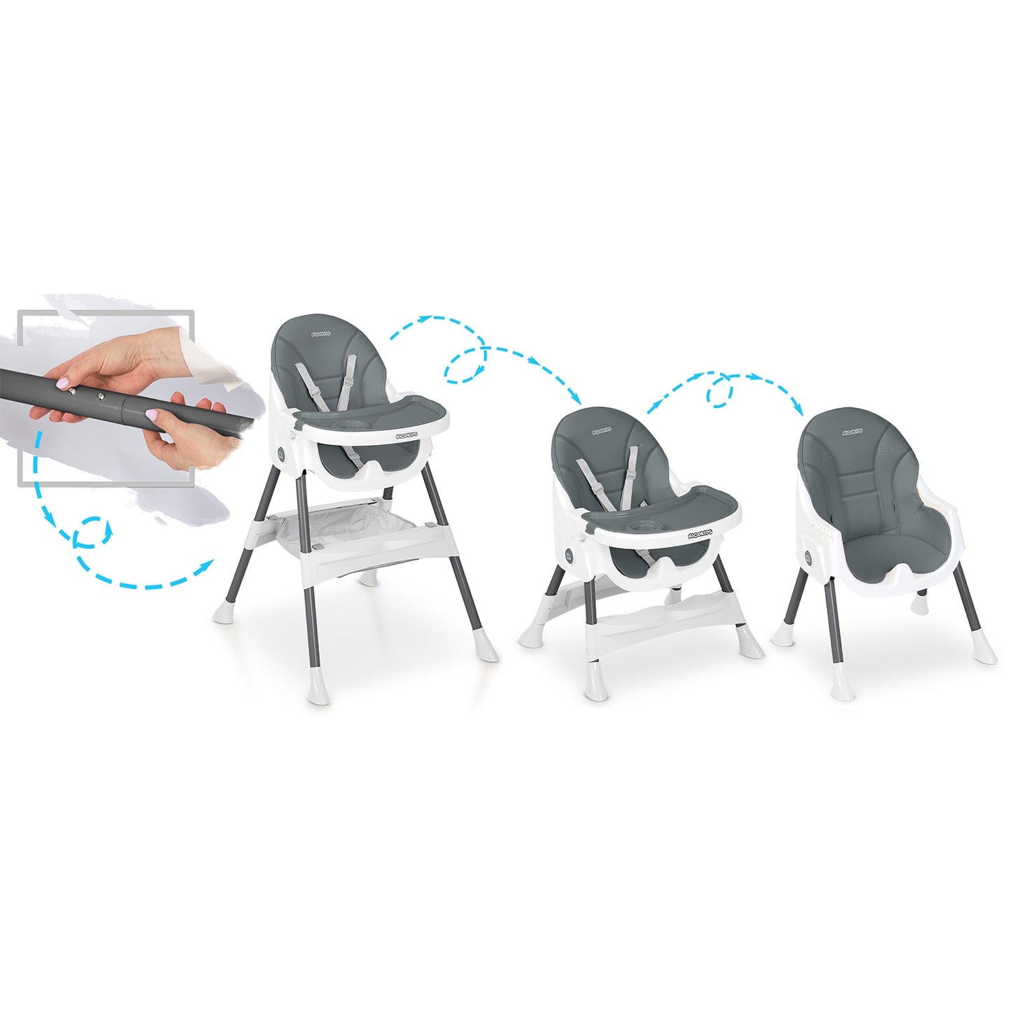 Ricokids Mani feeding chair gray
