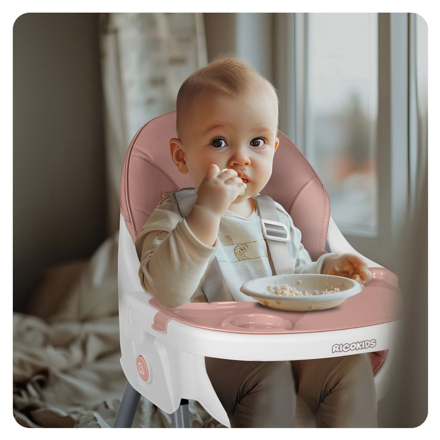 Ricokids Mani feeding chair pink